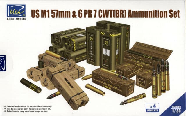 Riich Model 1/35 US M1 57mm & 6PR 7cwt (BR) Ammunition Set (RE30009)