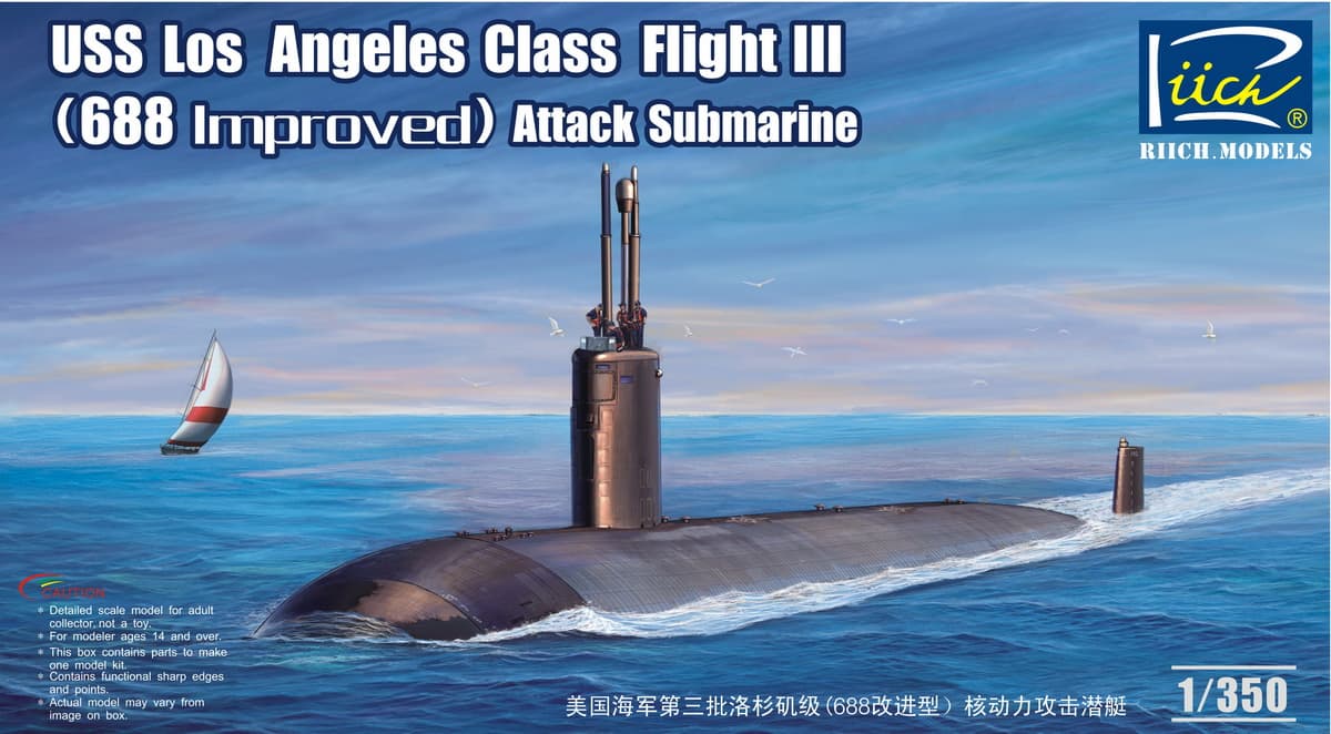 Riich Model 1/350 USS Los Angeles Class Flight III (688 Improved) SSN (RN28007)