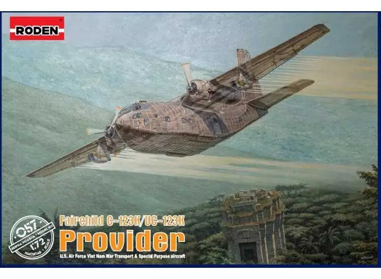โมเดลเครื่องบิน RODEN 1/72 RO057 FAIRCHILD C-123K/UC-123K