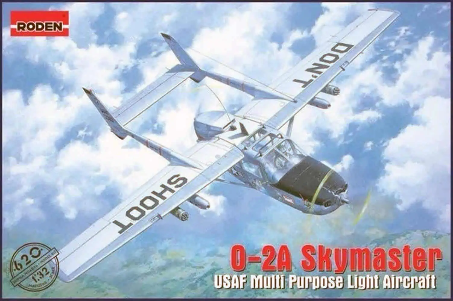 โมเดลเครื่องบิน RODEN 1/32 RO620 O-2A SKYMASTER USAF MULTI PURPOSE LIGHT AIRCRAFT
