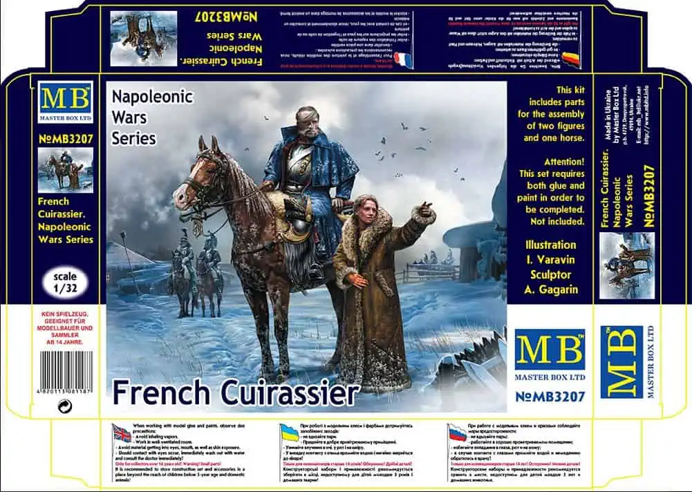 โมเดลฟิกเกอร์ Master Box 1/32 MB3207 French Cuirassier, Napoleonic Wars Series