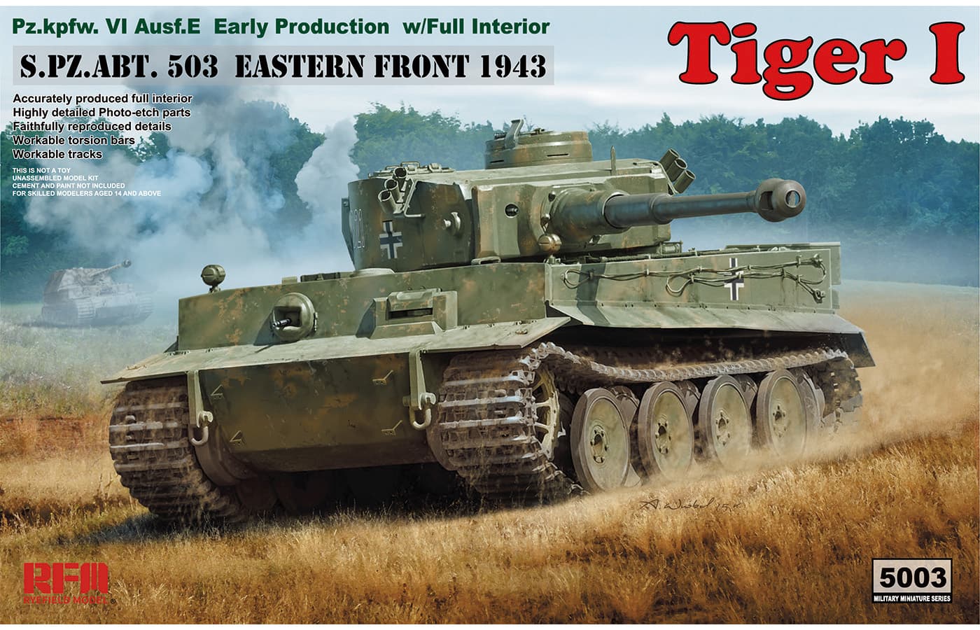 Rye Field Model 1/35 Tiger I Early Production w/Full Interior (RFM5003) - RFM5003