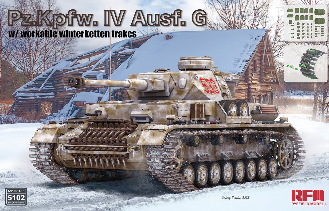 Rye Field Model 1/35 Pz.Kpfw. IV Ausf. G w/ Workable Winterketten Trakcs (RFM5102) - RFM5102