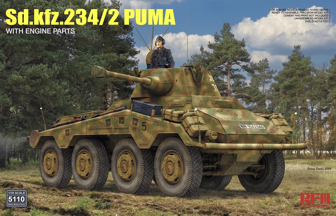 Rye Field Model 1/35 Sd.Kfz.234/2 Puma with Engine Parts (RFM5110) - RFM5110