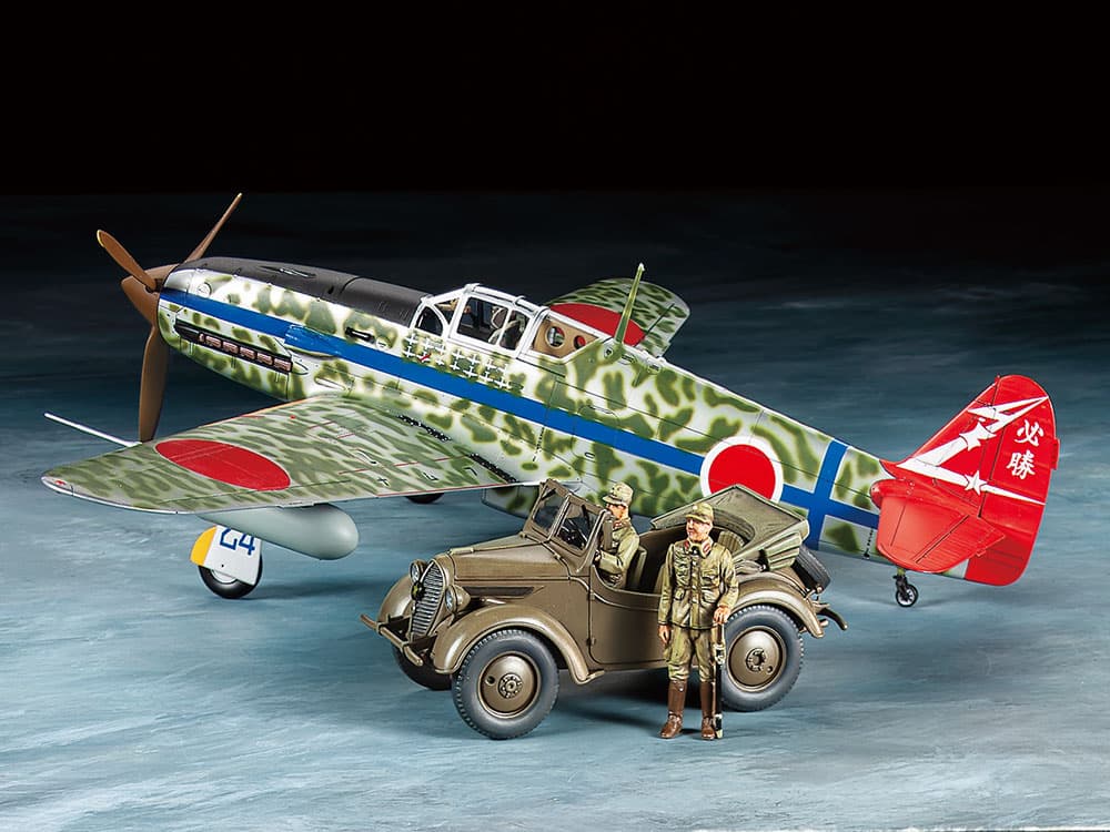 Tamiya 1/48 KI-61 LD Hien Tony & 4x4 Kurogane Light Vehicle Set (TA25203)