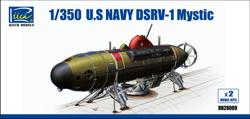 RN28009 U.S.Navy Deep Submergence Rescue Vehicle - DSRV-1 Mystic (Contain 2 Kits) Riich Model 1/350 U.S.Navy DSRV-1 Mystic (RN28009) - Image 1