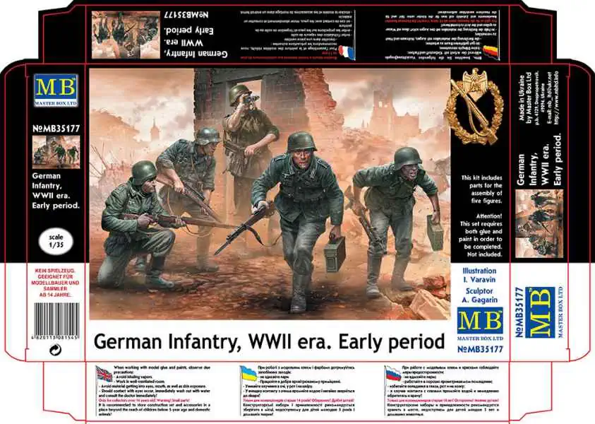 โมเดลฟิกเกอร์ Master Box 135 MB35177 German Infantry, WWII era. Early period_1