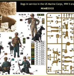 โมเดลฟิกเกอร์ Master Box 1-35 MB35155 Dogs in service in the US Marine Corps, WW II era_2