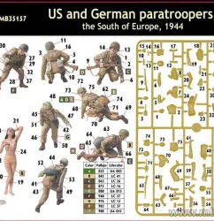 โมเดลฟิกเกอร์ Master Box 1-35 MB35157 US and German paratroopers, the South of Europe, 1944_2