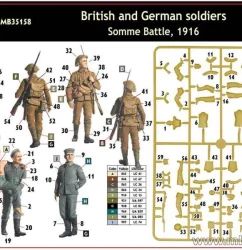 โมเดลฟิกเกอร์ Master Box 1-35 MB35158 British and German soldiers, Somme Battle, 1916_2