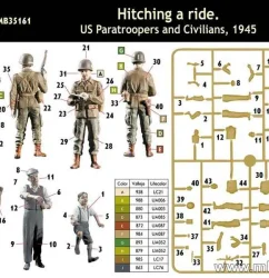 โมเดลฟิกเกอร์ Master Box 1-35 MB35161 Hitching a ride, US Paratroopers and Civilians, 1945_2